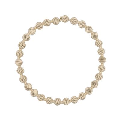 Ivory Springwire Woven Ball Necklace