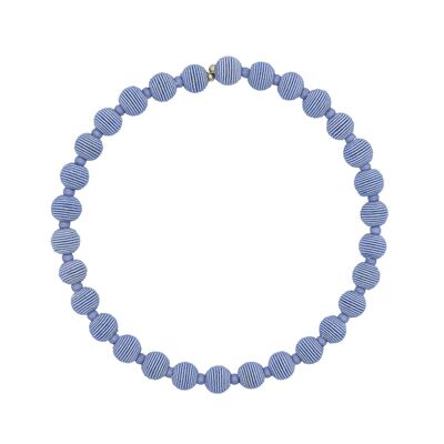 Collana con sfera intrecciata in filo di primavera blu lilla francese