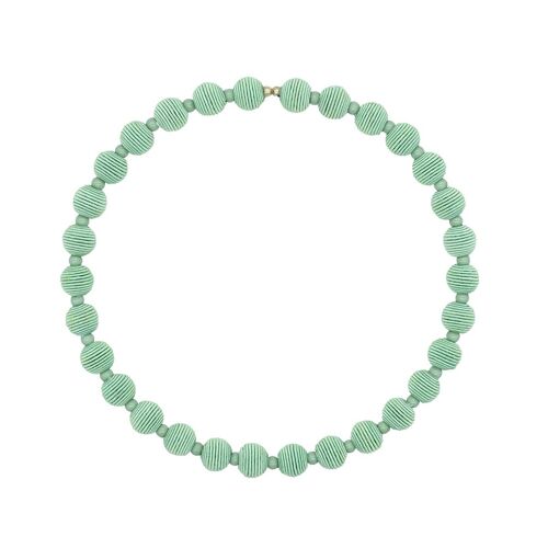 Mint Springwire Woven Ball Necklace