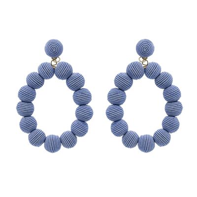 Wedgewood Blue Woven Ball Oval Earrings