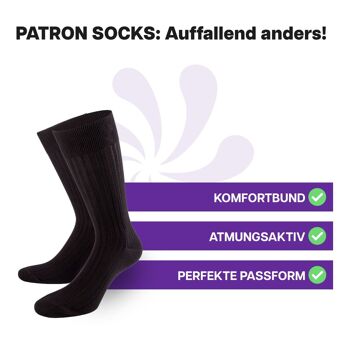 Chaussettes business noires de PATRON SOCKS - ÉLÉGANTES, DURABLES, SPÉCIALES ! 2