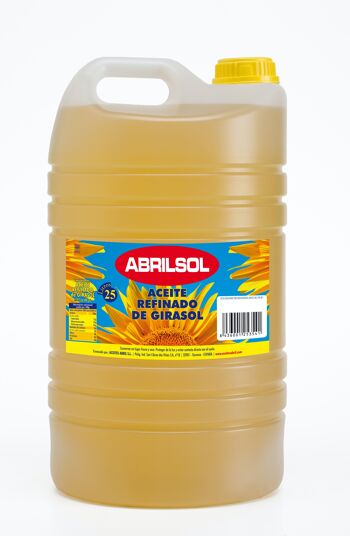 Huile De Tournesol Raffinée en Bidons de 25L ABRILSOL - Palette de 30 bidons