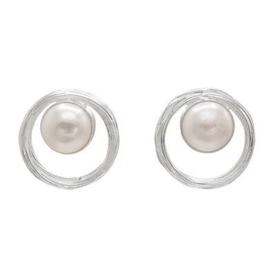 Eileen silver pearl earrings
