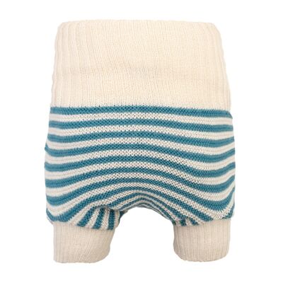 Little Clouds - Cloth diaper pants (100% double-knitted organic virgin wool) - Nature & Caribbean