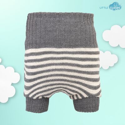Little Clouds - Cloth diaper, wool coveralls (100% double-knitted organic virgin wool) - Rock & Nature
