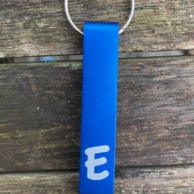 Personalised Letter E Red Bottle Opener Keyring