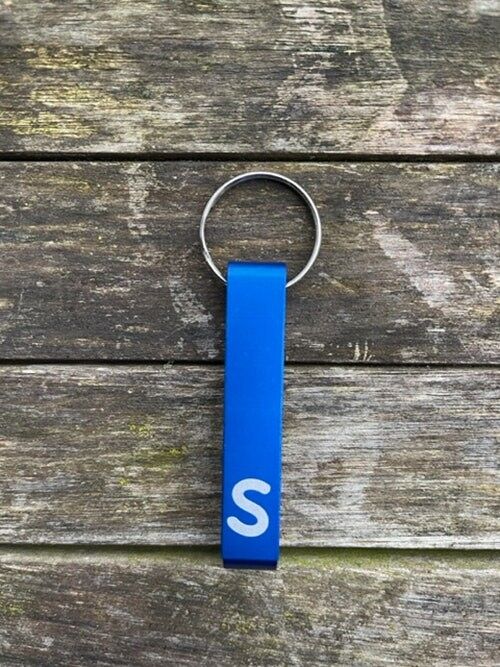 Personalised Letter S Red Bottle Opener Keyring