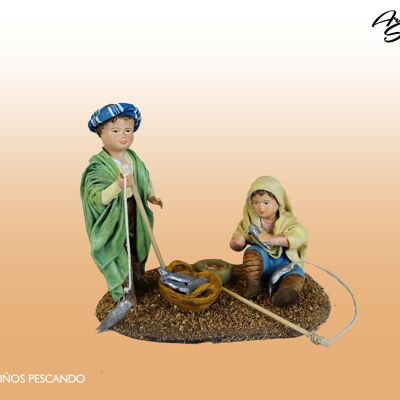 Child fishing, figure of the nativity scene