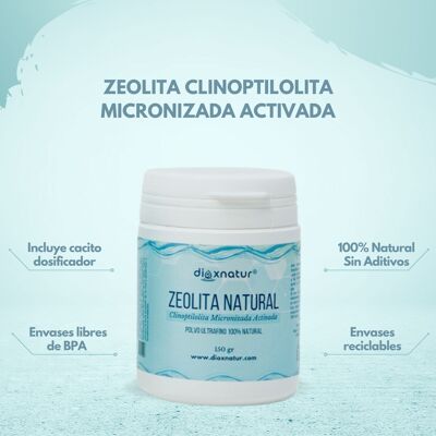 Poudre de clinoptilolite micronisée de zéolithe naturelle Dioxnatur® (150 gr)