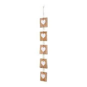 Guirlande décorative en bois motif coeur blanc-58x8cm - SAINT VALENTIN 1