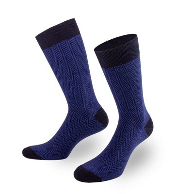 Chaussettes de luxe pour hommes en bleu et noir de PATRON SOCKS - ÉLÉGANTES, DURABLES, SPÉCIALES !