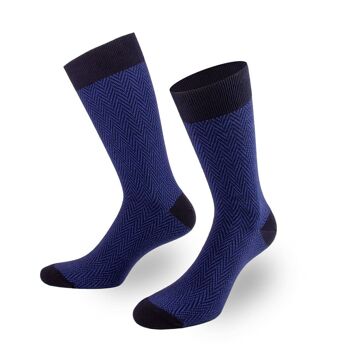 Chaussettes de luxe pour hommes en bleu et noir de PATRON SOCKS - ÉLÉGANTES, DURABLES, SPÉCIALES ! 1