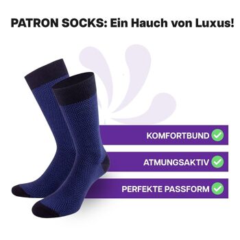 Chaussettes de luxe pour hommes en bleu et noir de PATRON SOCKS - ÉLÉGANTES, DURABLES, SPÉCIALES ! 2