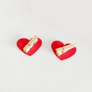 Marque place sur pince Coeur rouge X50 - 4/5cm- Déco LOVE et SAINT VALENTIN 3