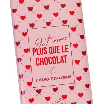 Tablette "Je t'aime plus que le chocolat" - Chocolat noir 72% 2