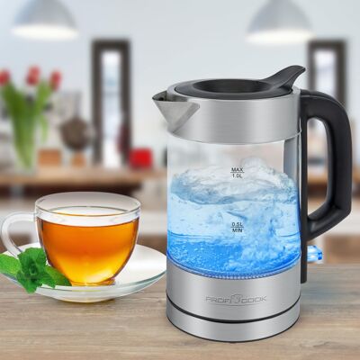 Electric glass kettle 1L Proficook PC-WKS1229G
