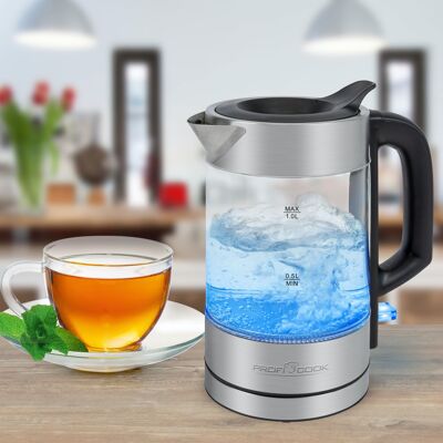 Bouilloire éléctrique en verre 1L Proficook PC-WKS1229G