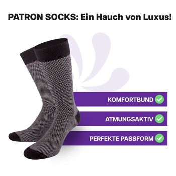 Chaussettes de luxe pour hommes en noir et blanc de PATRON SOCKS - ÉLÉGANTES, DURABLES, SPÉCIALES ! 2