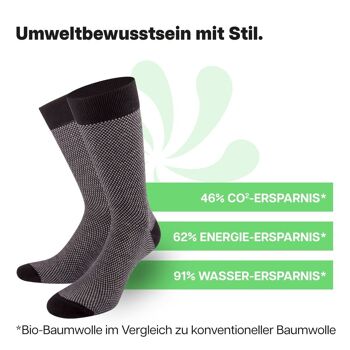 Chaussettes de luxe pour hommes en noir et blanc de PATRON SOCKS - ÉLÉGANTES, DURABLES, SPÉCIALES ! 3