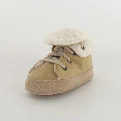 Baby's fur-lined basketball shoes Camel