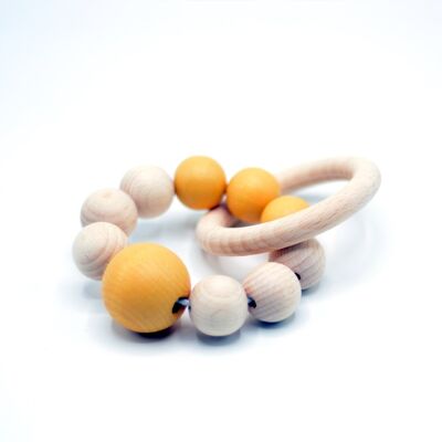 Wooden rattle Bracelet: ocher