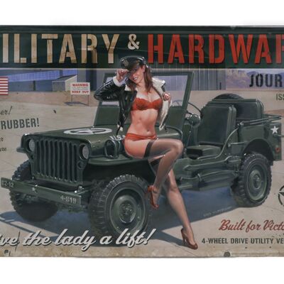 Military metalen bord 20x30cm