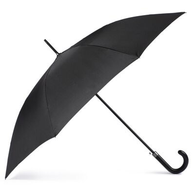 VOGUE - Parapluie Poing Long Automatique en Cuir Noir