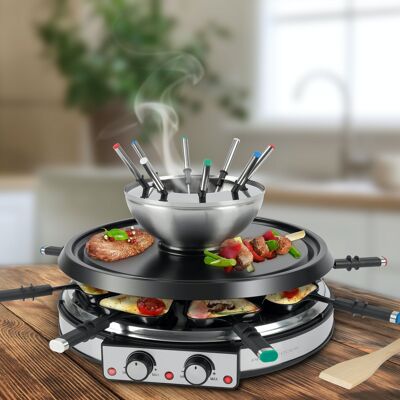 Appareil à raclette et fondue 8 personnes Proficook PC-RG/FD1245