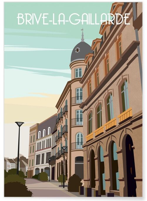 Affiche illustration de la ville de Brive-la-Gaillarde