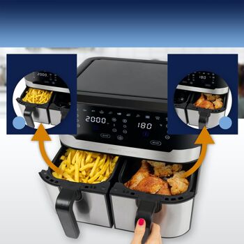 Double friteuse à air chaud avec écran tactile Proficook PC-FR1242H 24