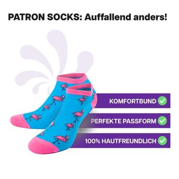 Chaussettes baskets Flamingo de PATRON SOCKS - CONFORTABLES, ÉLÉGANTES, UNIQUES ! 2