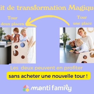 Kit de transformation de la tour 1 place (M)en tour  2 places (XL)