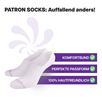Chaussettes blanches de PATRON SOCKS - CONFORT PARFAIT, STYLE INVISIBLE ! 2