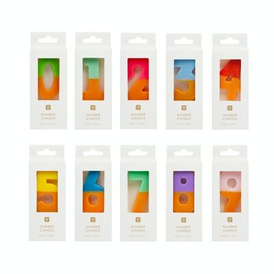 Starter set di candele multicolori con numero, 0-9 - 30 pezzi