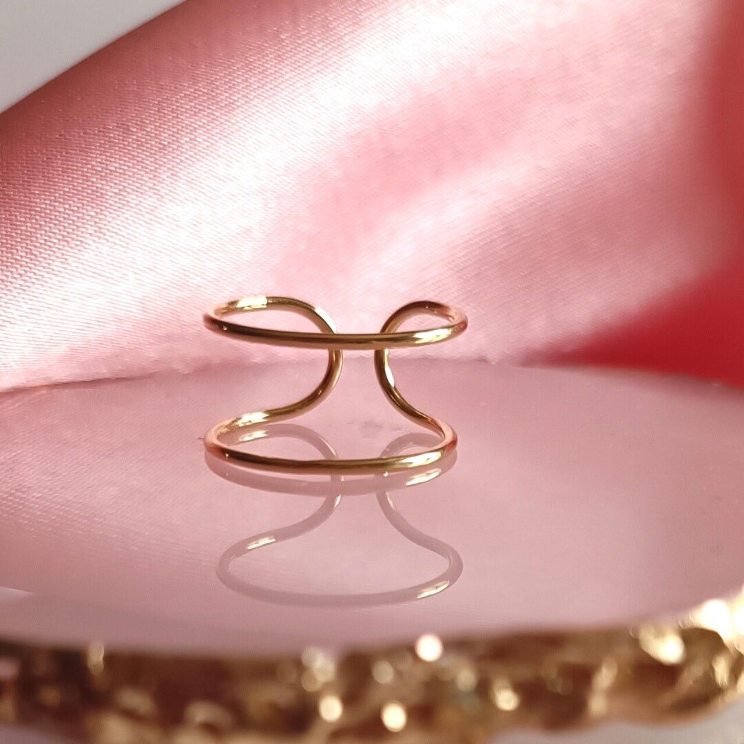 Bague en acier inoxydable &quot;Gwena&quot; - couleur or