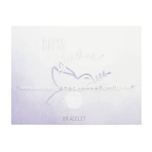 Bracelet - "Bless you" - silver pl. - dove 606767