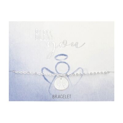 Bracelet - "Bless you" - silver pl.- angel 606776