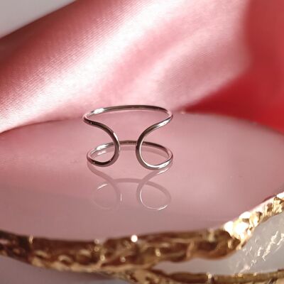 Stainless steel ring "Gwena" silver color