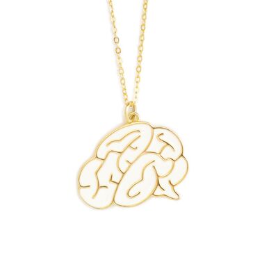 Gold-plated silver pendant Brain