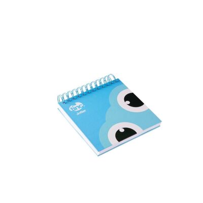 Blocco note quadrato con caratteri - blu