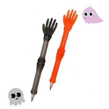 Lot de 2 stylos à main squelette d'Halloween 2