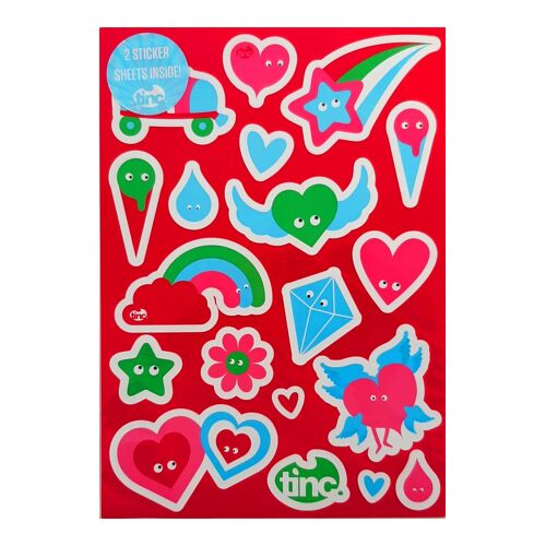 Hearts Sticker Sheet - Pink