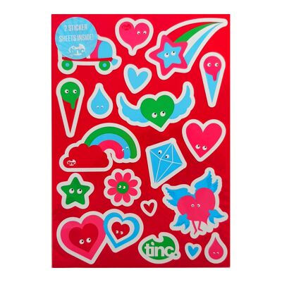Hearts Sticker Sheet - Pink