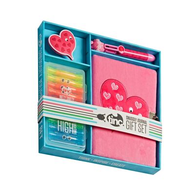 Coffret cadeau journal douillet rose