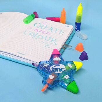 Stylo Surligneur Multicolore Star - Bleu 3