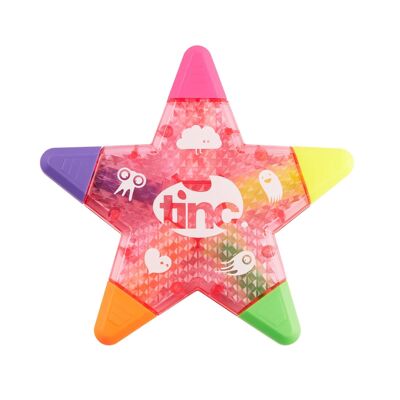 Star Multi Colour Highlighter Pen - Pink