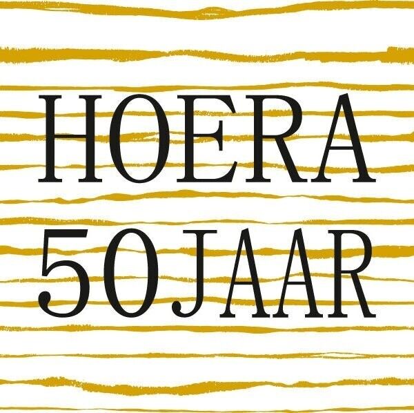 Geschenkkarte - Blumenkarte - Hurra 50 Jahre - 7 x 7 cm - 20 Stück - mit Bohrloch