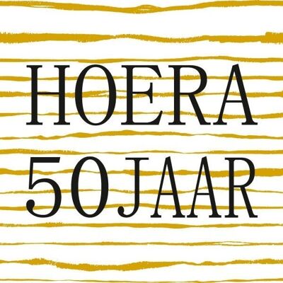 Tarjeta de regalo - Tarjeta de flores - Hurra 50 años - 7 x 7 cm - 20 piezas - con taladro