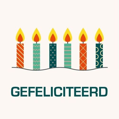 Cadeaukaartje - Bloemenkaartje - Gefeliciteerd - 7 x 7 cm - 20 stuks - met boorgaatje