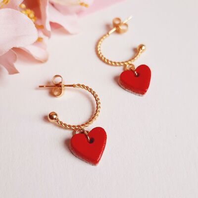 Pendientes aro rojo especial SAN VALENTÍN CORAZÓN